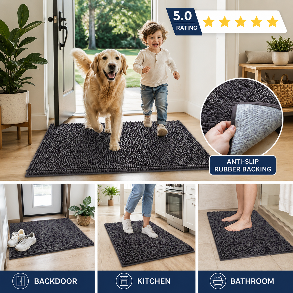 Absorbent Microfiber Pet Door Mat